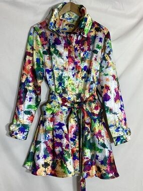 SAMUEL DONG Paint Splattered Spring Jacket Size Medium